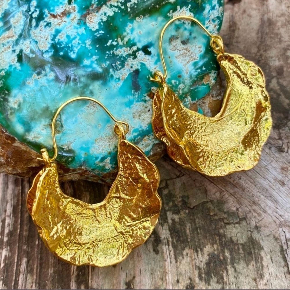Zara Gold Crescent Hoop Earrings